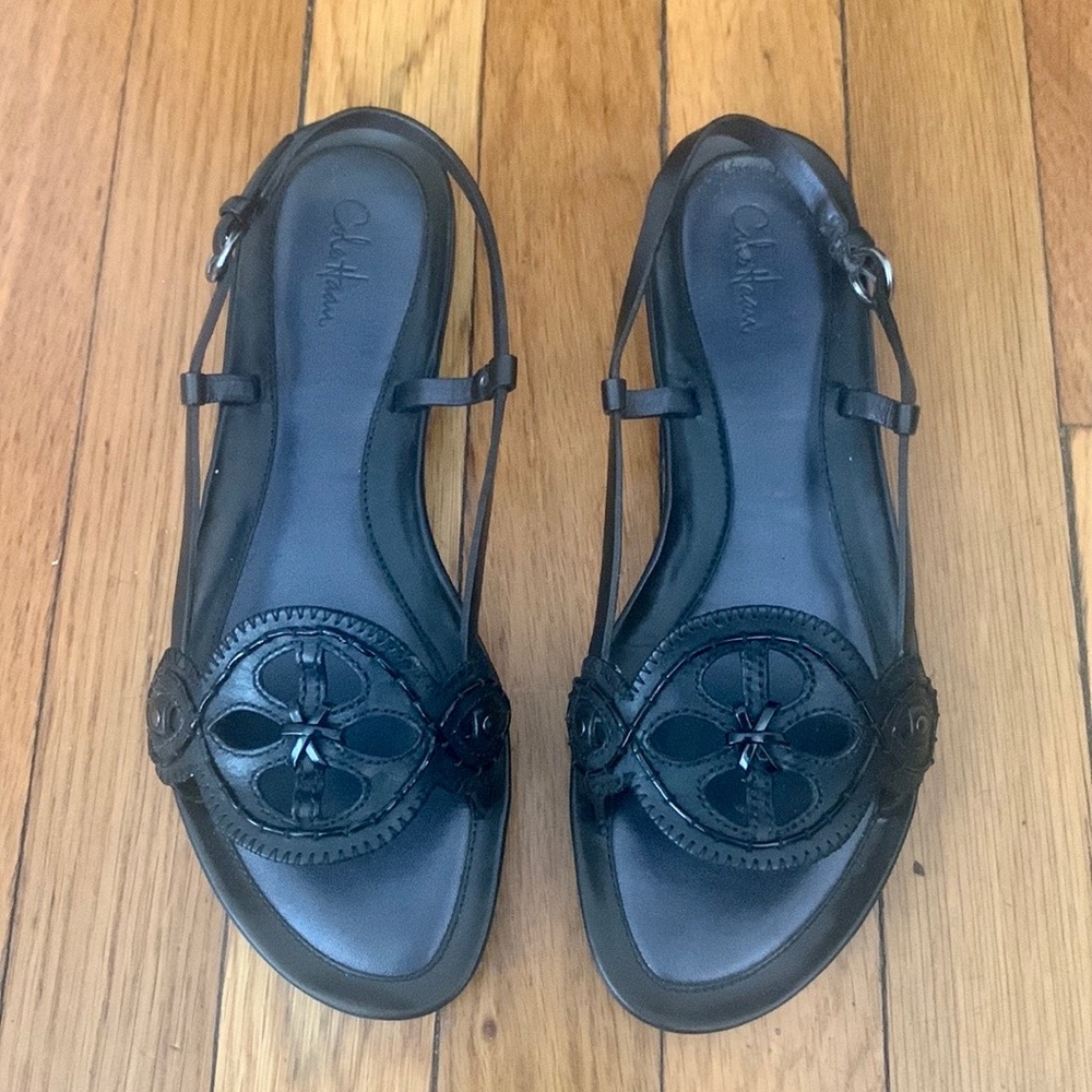 Cole Haan Black Leather Slingback Sandals 🖤